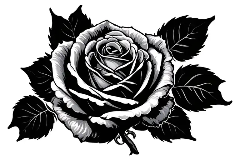 Rose With Noland In Cursive Writing Through Stem