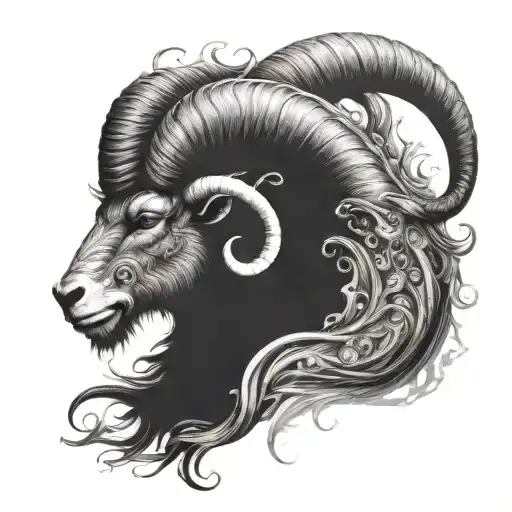 A Mystical And Ethereal Depiction Of A Capricorn Sea Goat