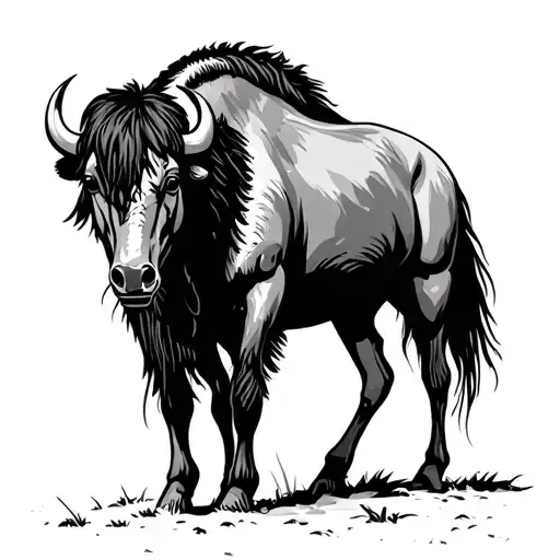 Buffalo Western Horse Desert Landscape