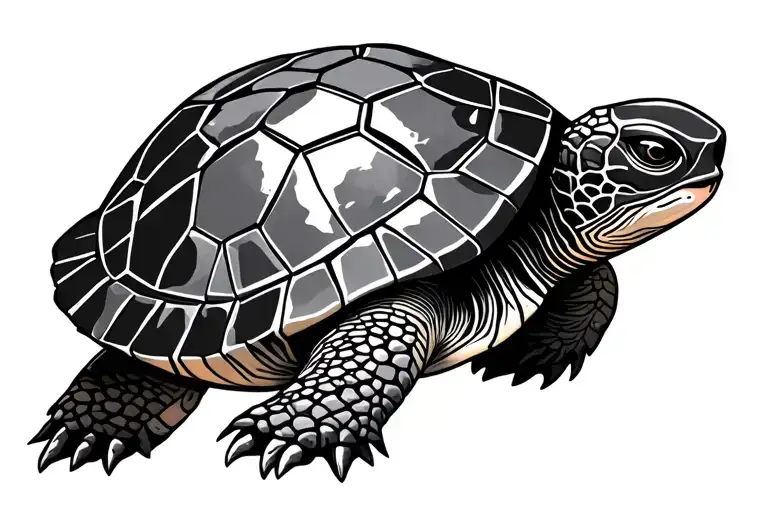 Geometric Turtle Resilience Tattoo For The Inner Upper Arm