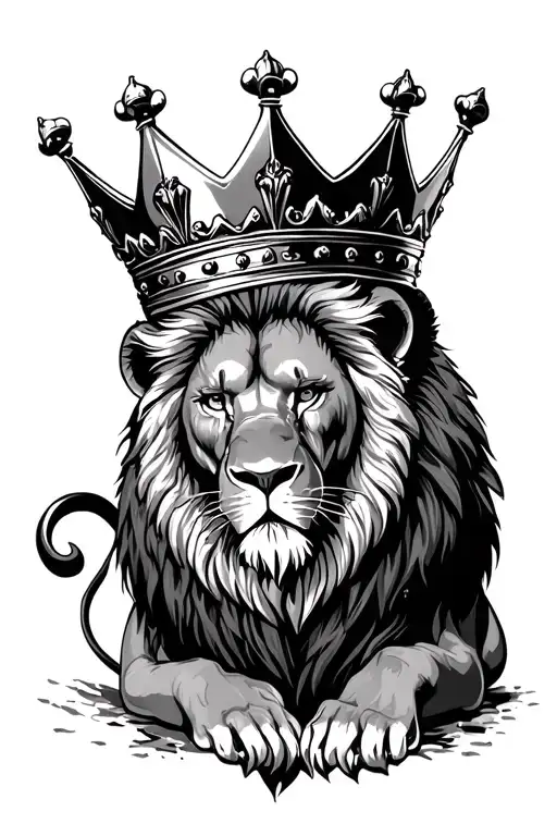 Lion Wearing Tilted Crown