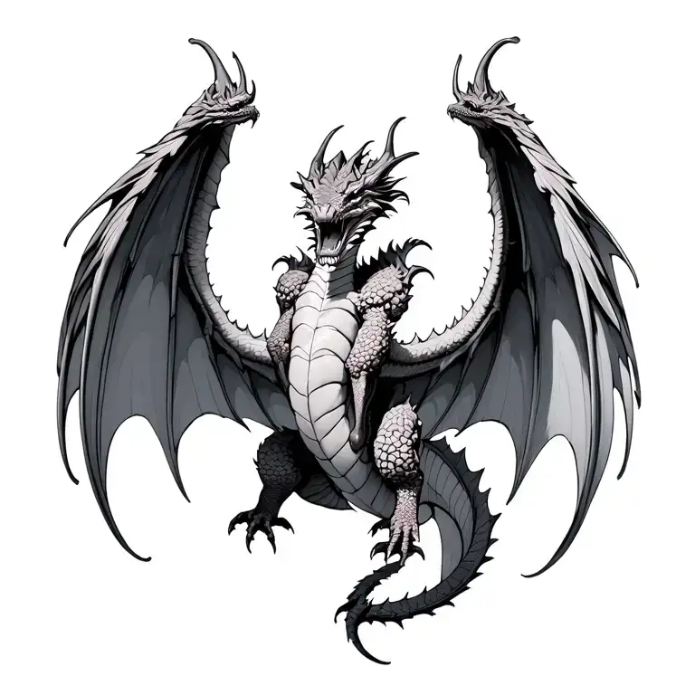 Dragon Wings Spread Wide Open Wings Holding