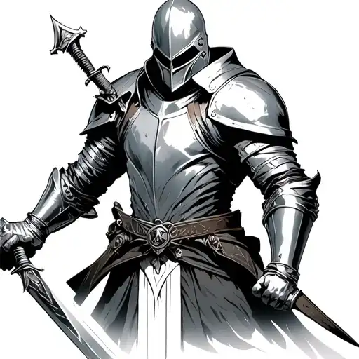 Cyberpunk 2077 Knight Holding A Sword