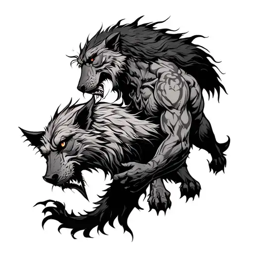 Odin Fighting Fenrir