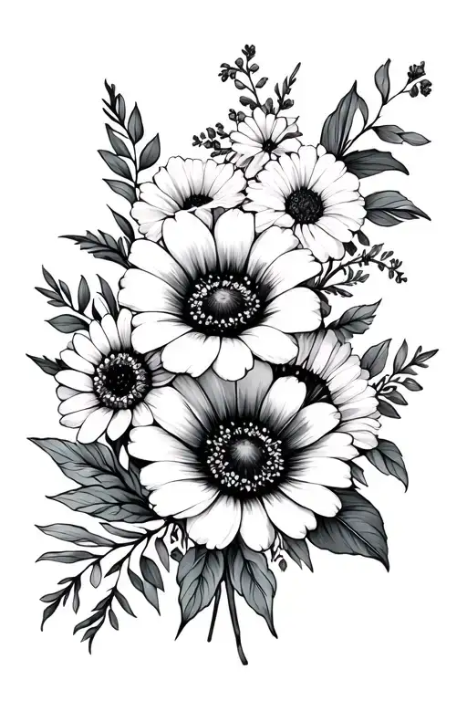 Bouqet Of November August July And September Birth Flowers