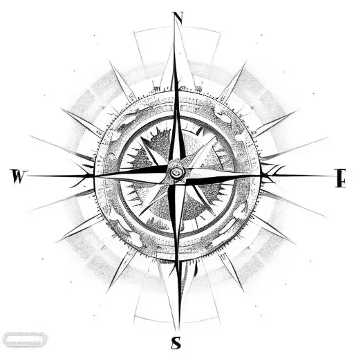 Compass With Swirls