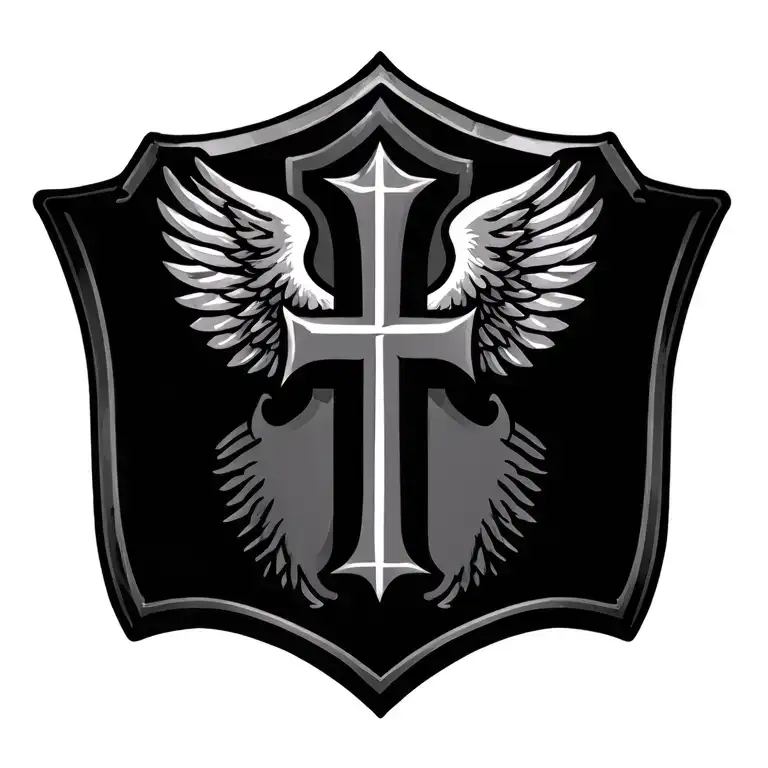 Wings And Shield Cross Royalty