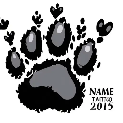 Paw Print With Name And Date Around It
