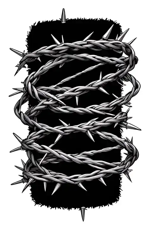 Barbed Wire Made From Rail Ties And Spikes In A Circle