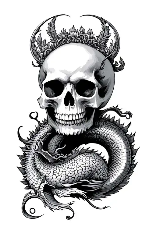 Skull With Sanke Story