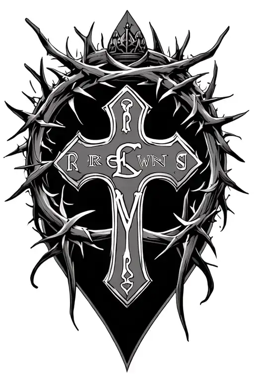 Incorporating Initials Rgw And Erw With Cross And Crown Of Thorns
