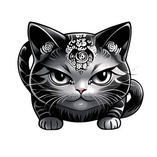 Chinese Lucky Cat With Evil Eye