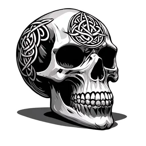 Celtic Symbols On A Skull