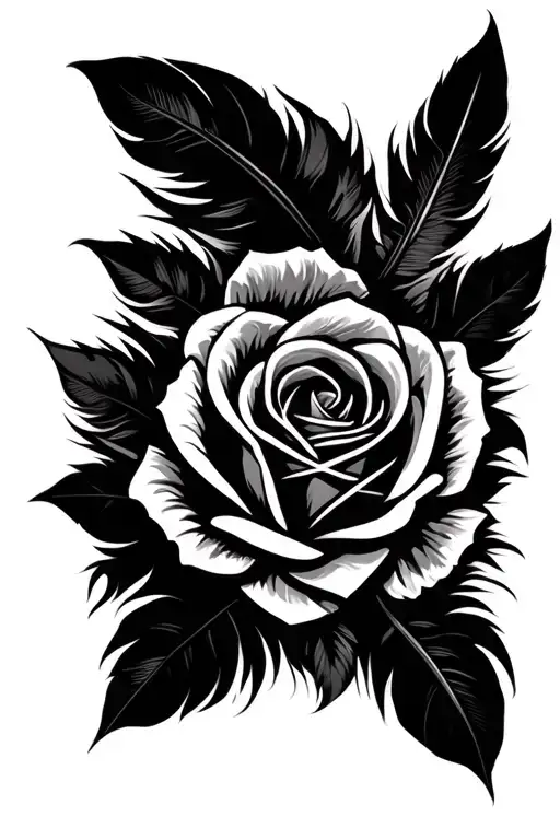 Roses Native American Feather