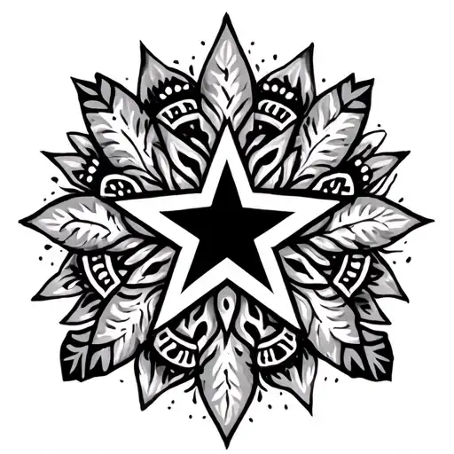 Filipino Star With Tribal Patterns
