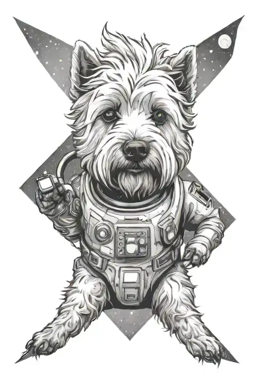 A West Highland White Terrier In Space Theme