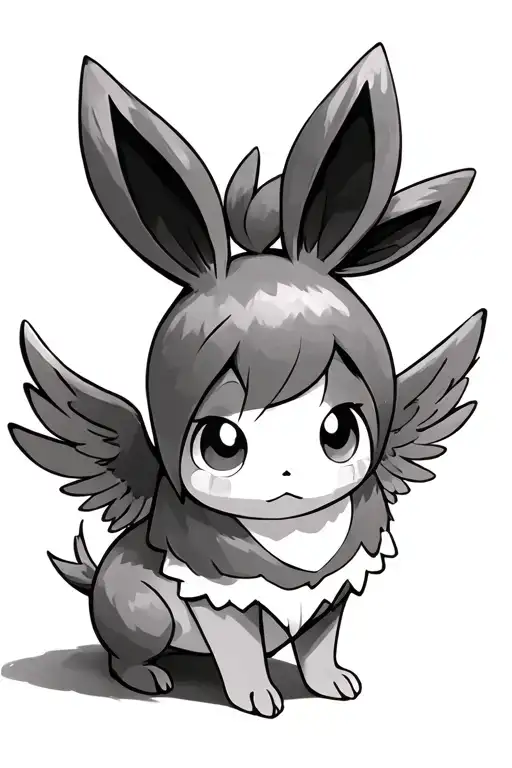 Eevee Pokemon With Wings Covering It