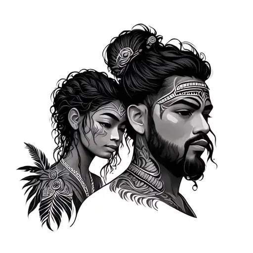 Father Son Daughter Polynesian