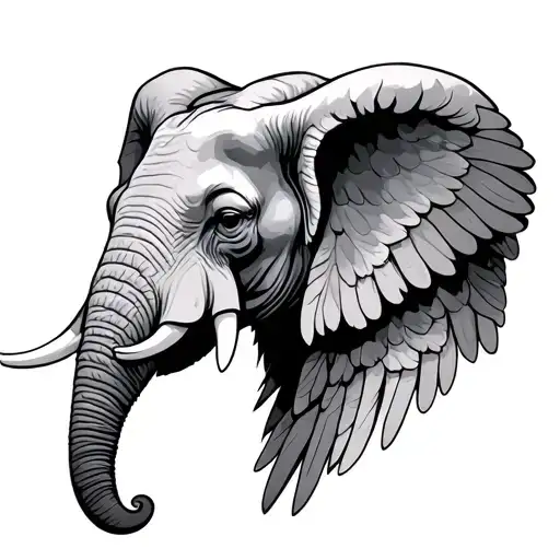 Elephant Head With Wings