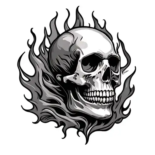 Fire Skull Surrounded