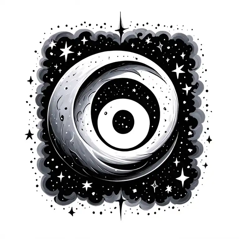 Semicolon With Halfmoon And Stars