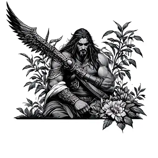 Warrior In A Garden