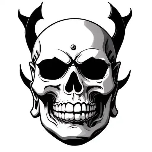 Evil Buddah Skull Tatoo