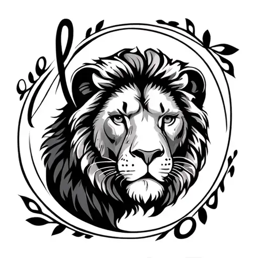 Lion Face Inside And Beloved Word 'Love' Written