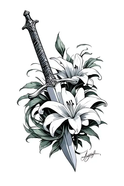 Sword And Lily's Around It