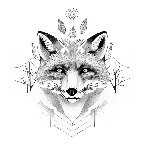 Fox And A Bear In A Woodland Theme