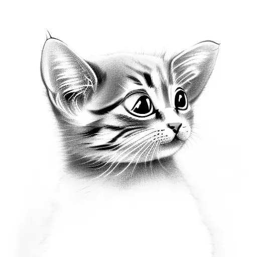 Kitten With Milk Baby Bottle