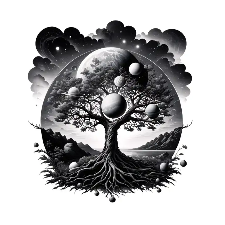Tree Of Life Comprising The Letters The Solar System