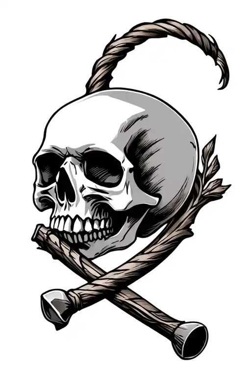 Skull With Crossed Shillelagh