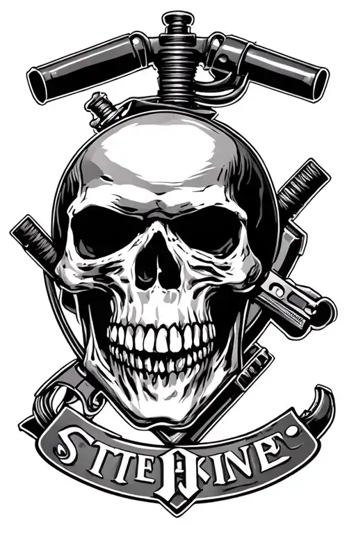 Marine Corps Skull And With Weapons