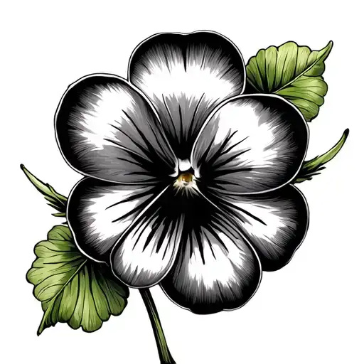 A Clover Leaf And Pansy Flower Intertwined