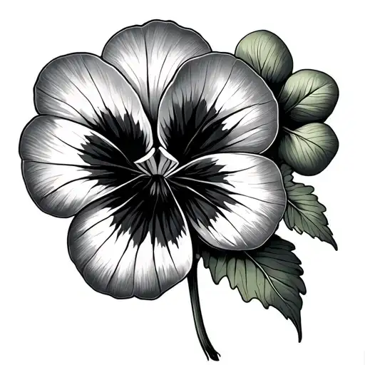 A Clover Leaf And Pansy Flower Intertwined Within