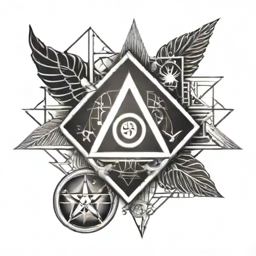 Geometric Lines With Medicine Symbol And Pharmaceutic Symbol