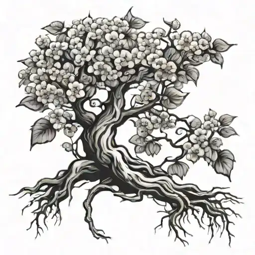 Cherry Tree Showing Roots