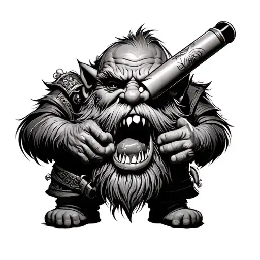 Evil Dwarf Who Bites A Tube