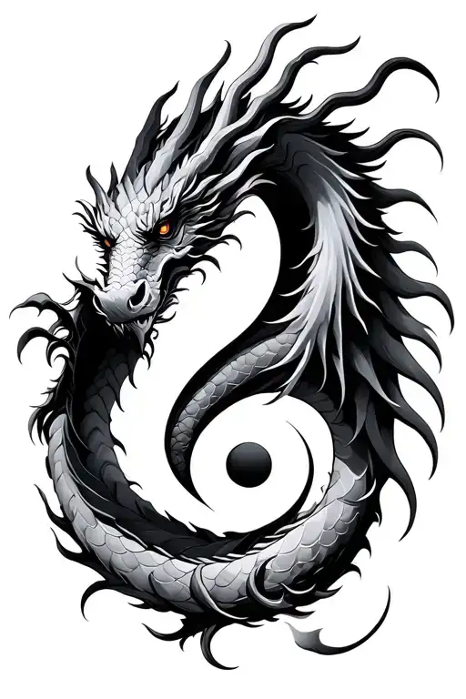The Two-headed Dragon From Ying Yang Symbol