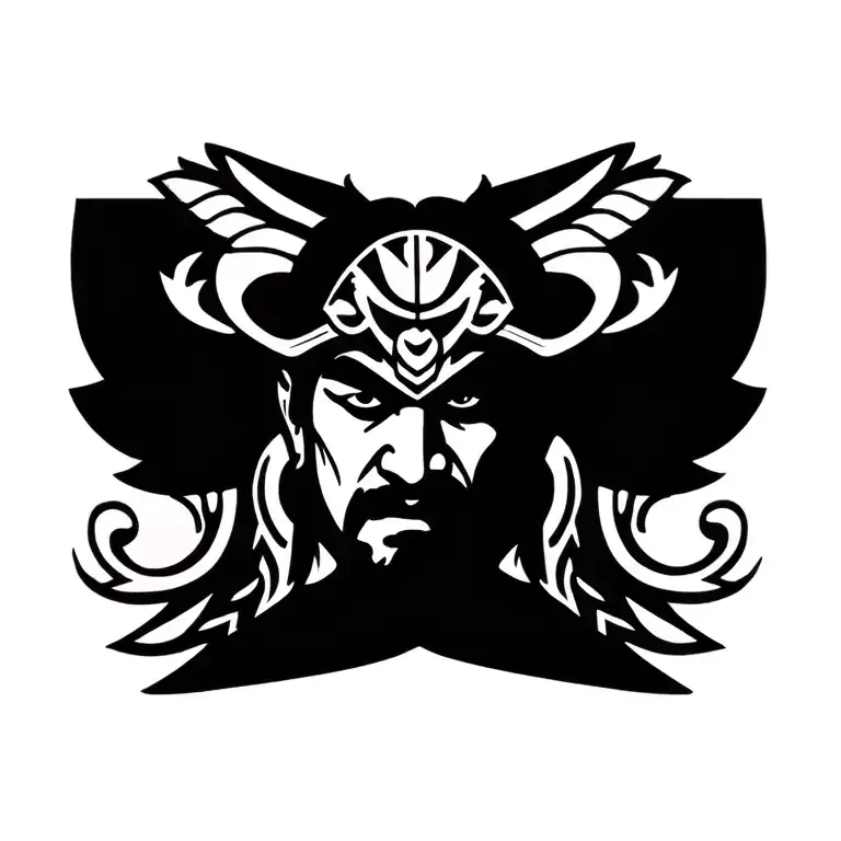 Chicano Style Tattoo Design Featuring Maori Warrior