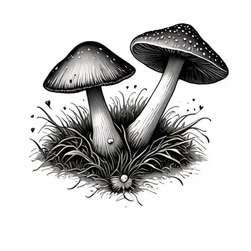 Two Mushrooms In Love