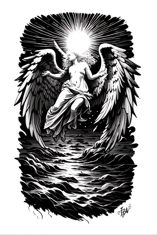 Angel Flying Towards The Sun