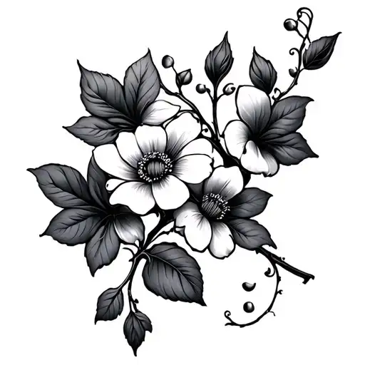 Vine With Flowers Growing