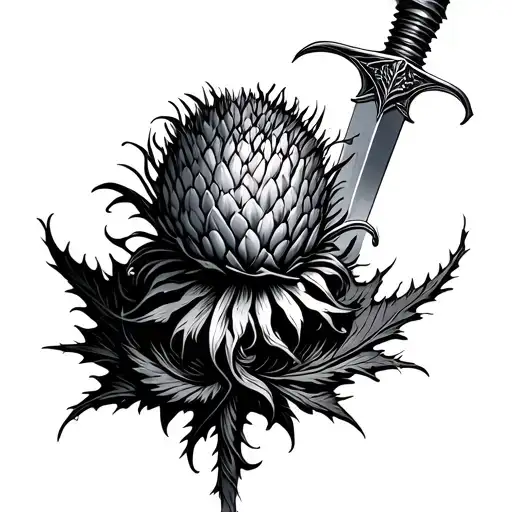 Thistle With Dagger Going Through It