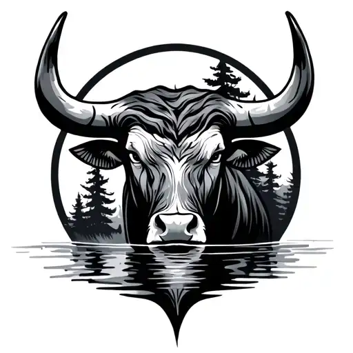 Tribal Forest Bull With Water