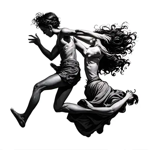 Daughter Saving Father From Jumping