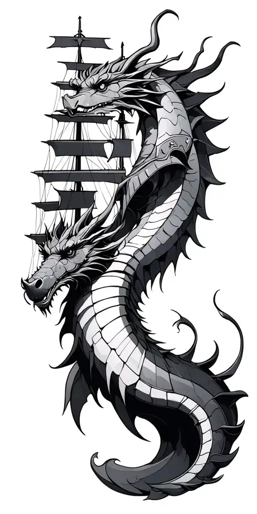 Armor And Dragon And Tallship Design