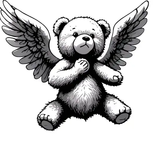 Angel Teddy Bear Flying