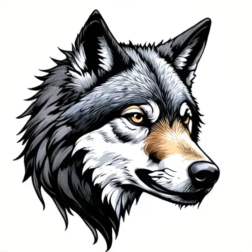 Bird And Wolf Tattoo Drawn With Date Of Death